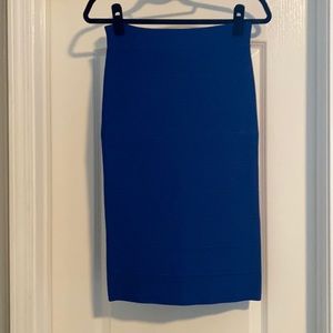 NWT BCBGMAXAZRIA blue midi bandage skirt